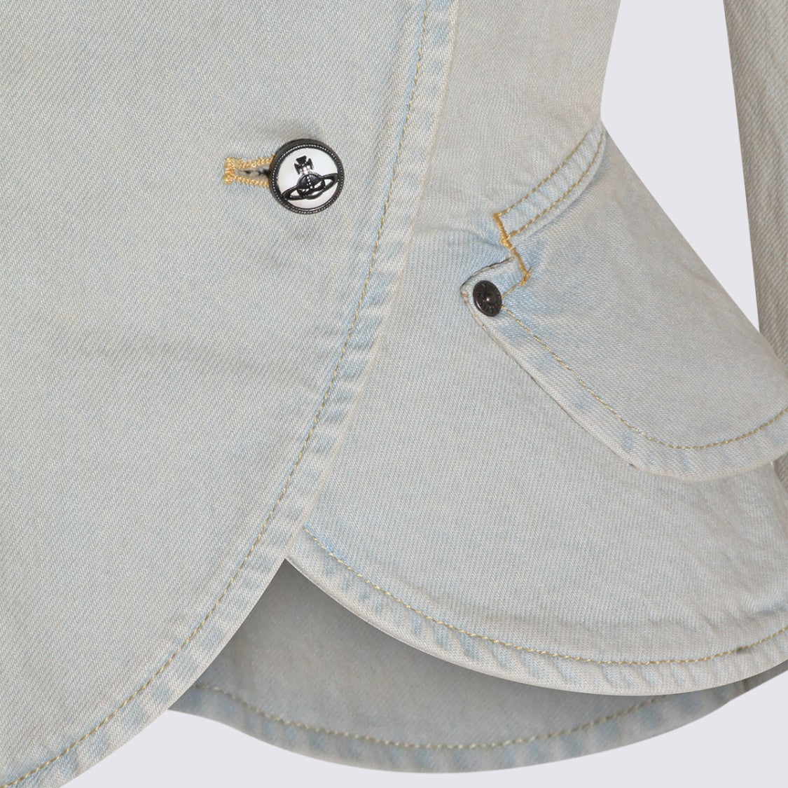 Vivienne Westwood Asymmetrical Fitted Denim Jacket