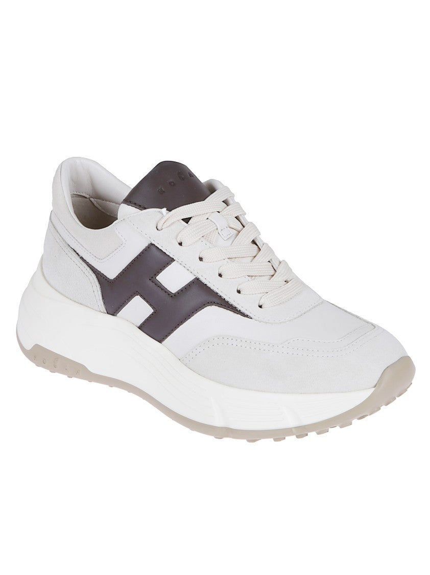 Hogan Ivory Suede And Nappa Leather Low-Top Sneakers
