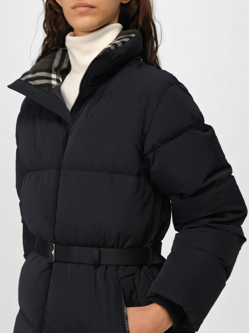 Burberry Quilted Down Coat With Fur-Trimmed Hood