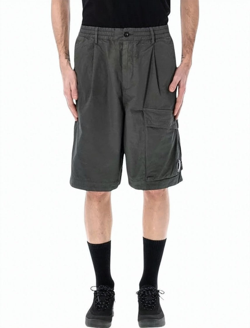 C.P. Company Mid-Length Grey Shorts With Functional Details