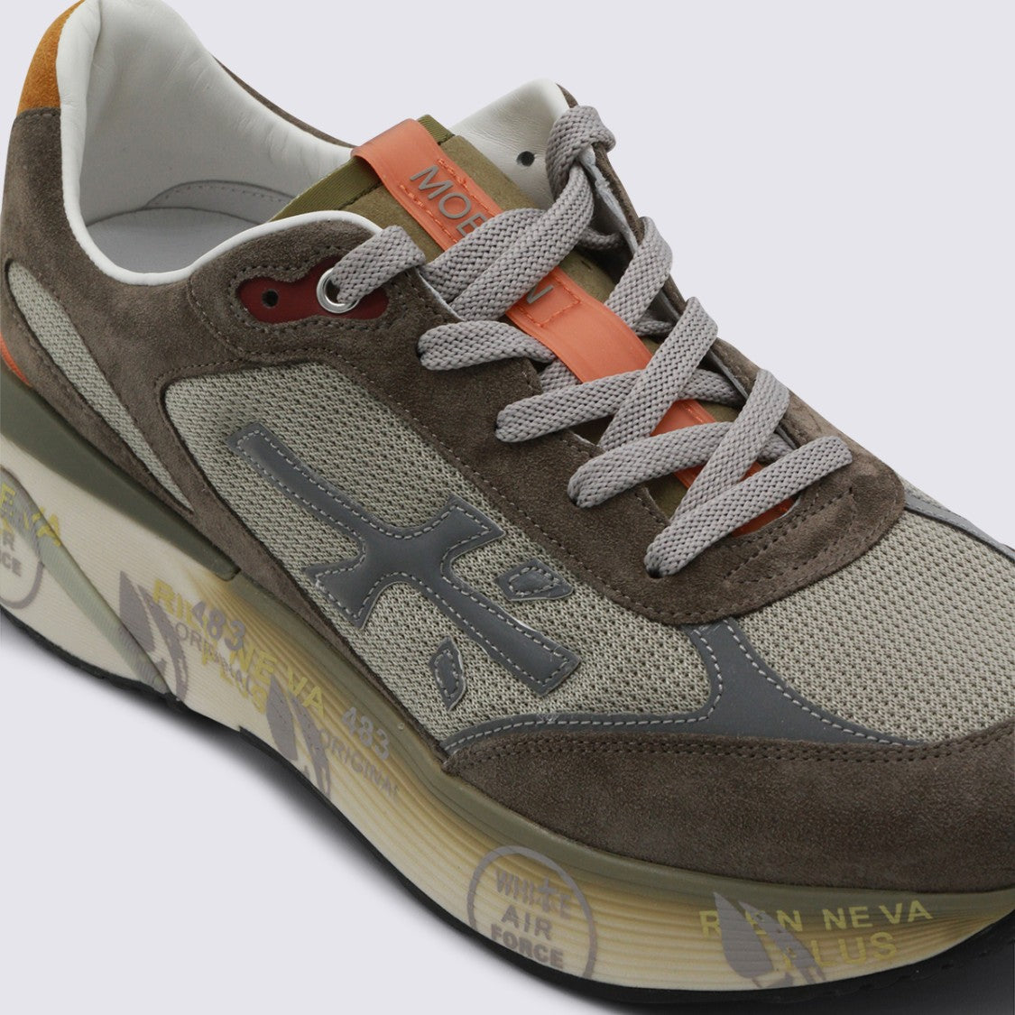 Premiata Layered Design Sneakers With Sculpted Sole