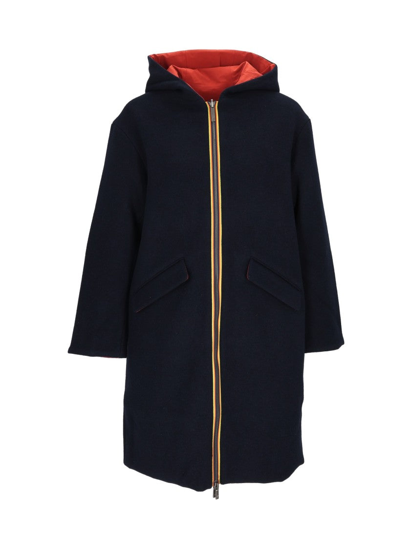 K-Way Reversible Wool-Bonded 3/4 Length K-Way Coat