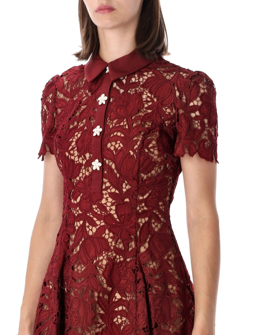 Self-Portrait Red Lace Mini Dress