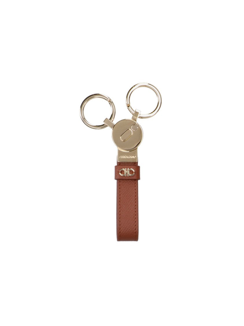 Ferragamo Gancini' Keychain – Brown