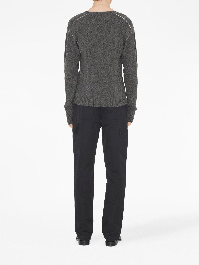 Burberry Denton Straight-Leg Black Cotton Trousers
