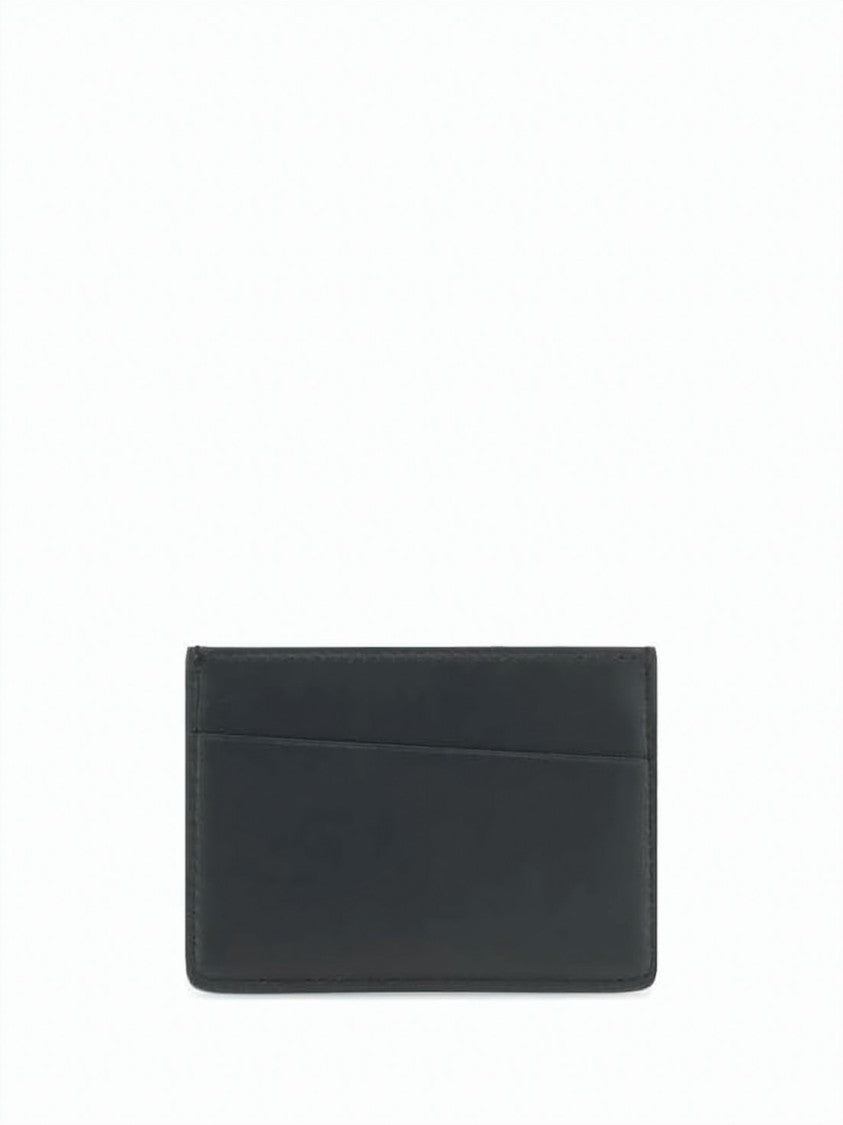 Maison Margiela Slim Leather Card Holder With Subtle Logo Print