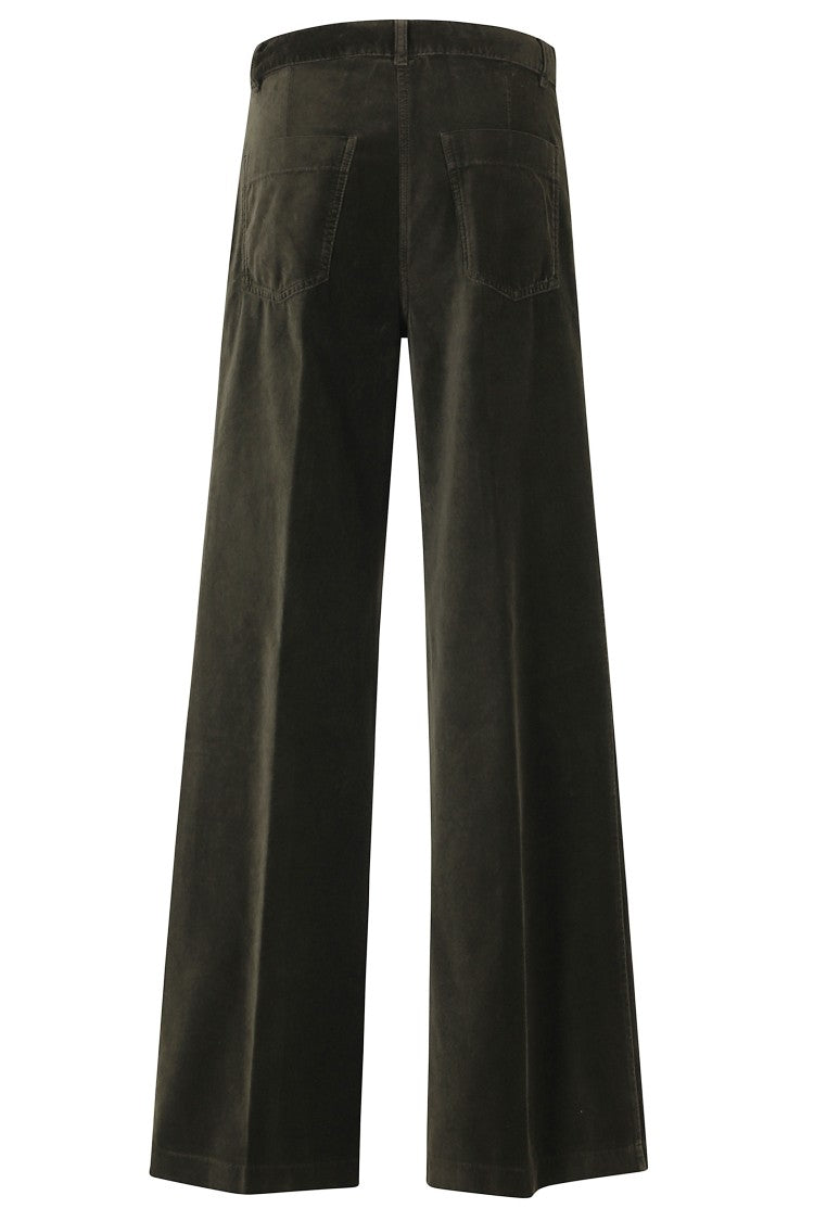 Aspesi Military Mod 0156 Velvet-Finish Wide-Leg Cotton Pants