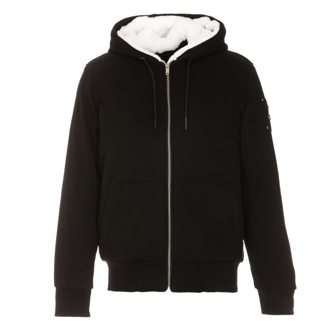 Moose Knuckles Hooded Black Jacket With Plush Fleece Lining