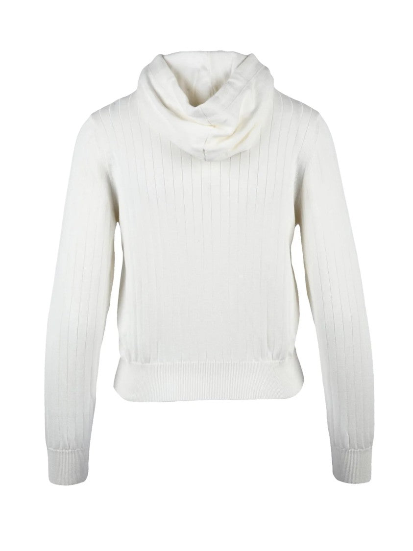 Eleventy White Cotton Cropped Sweatshirt