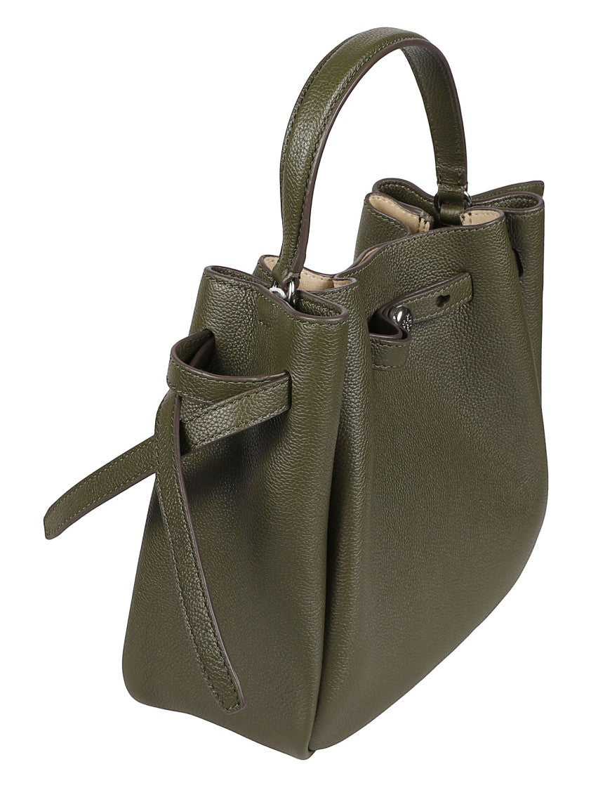 Tory Burch Romy Structured Pebbled Leather Bucket Bag