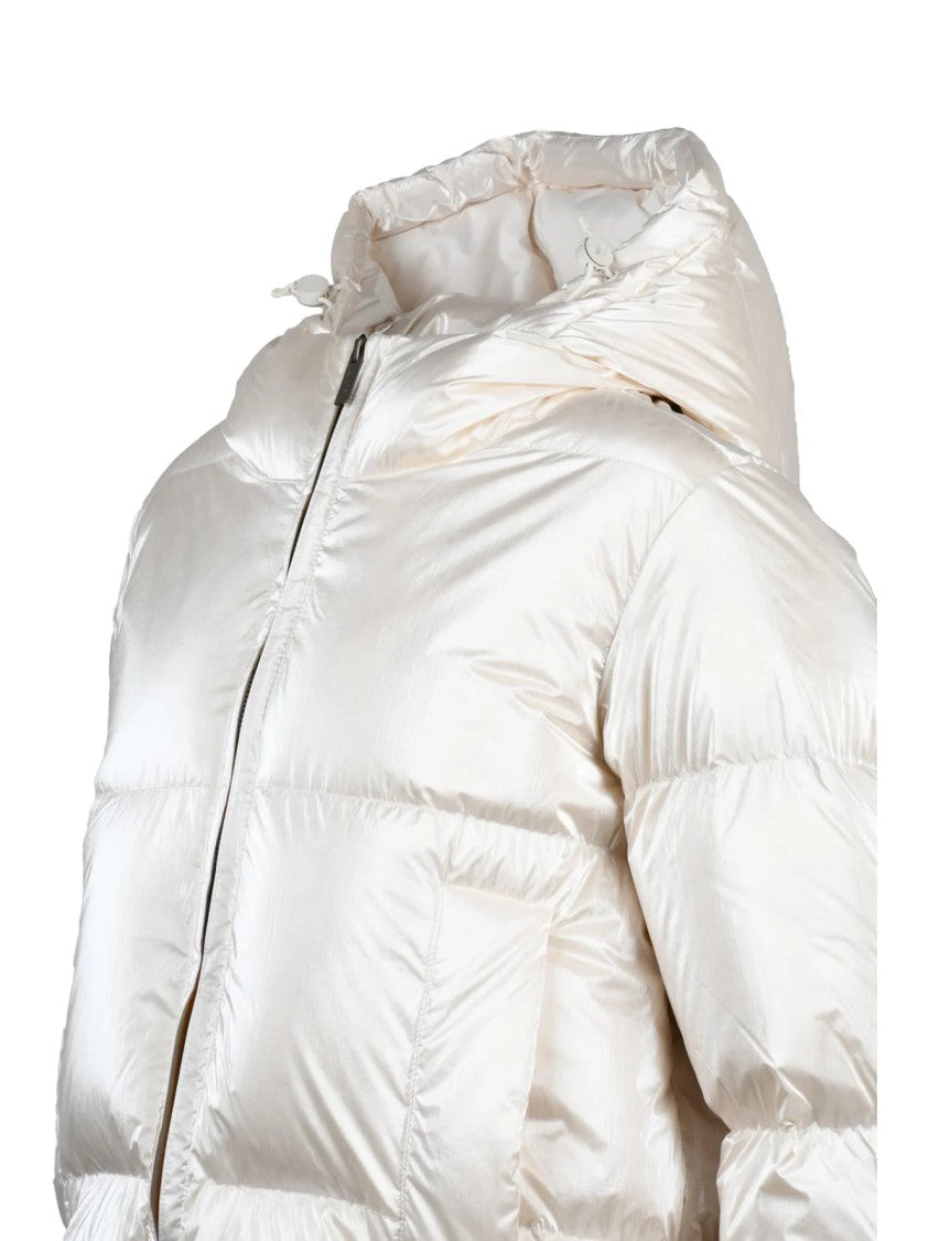 K-Way White Lethille Thermo Pearly Hooded Down Jacket