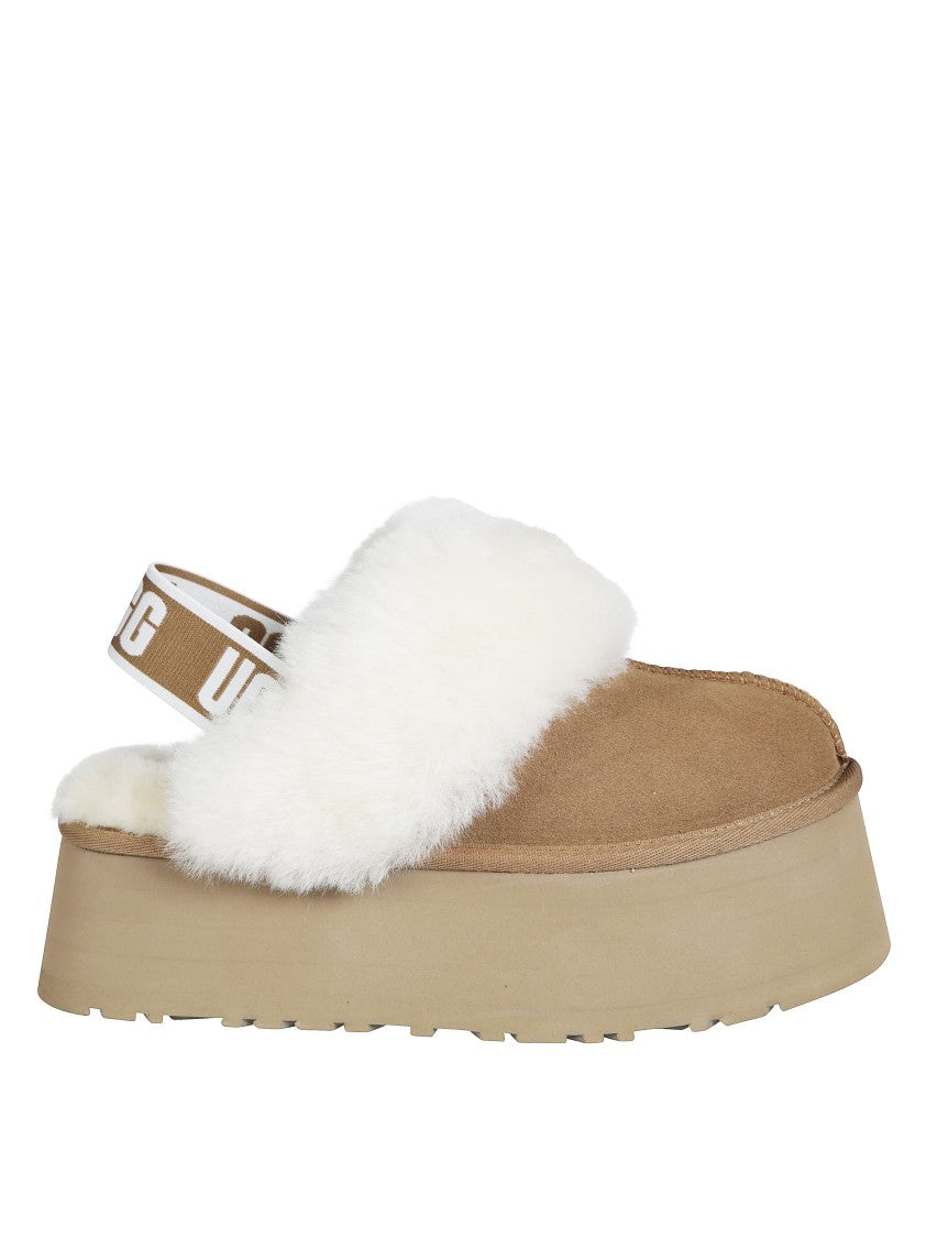 Ugg Funkette Plush Platform Elastic Strap Sandals