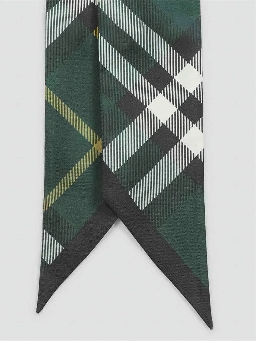 Burberry Plaid Silk Scarf With Pointed Ends