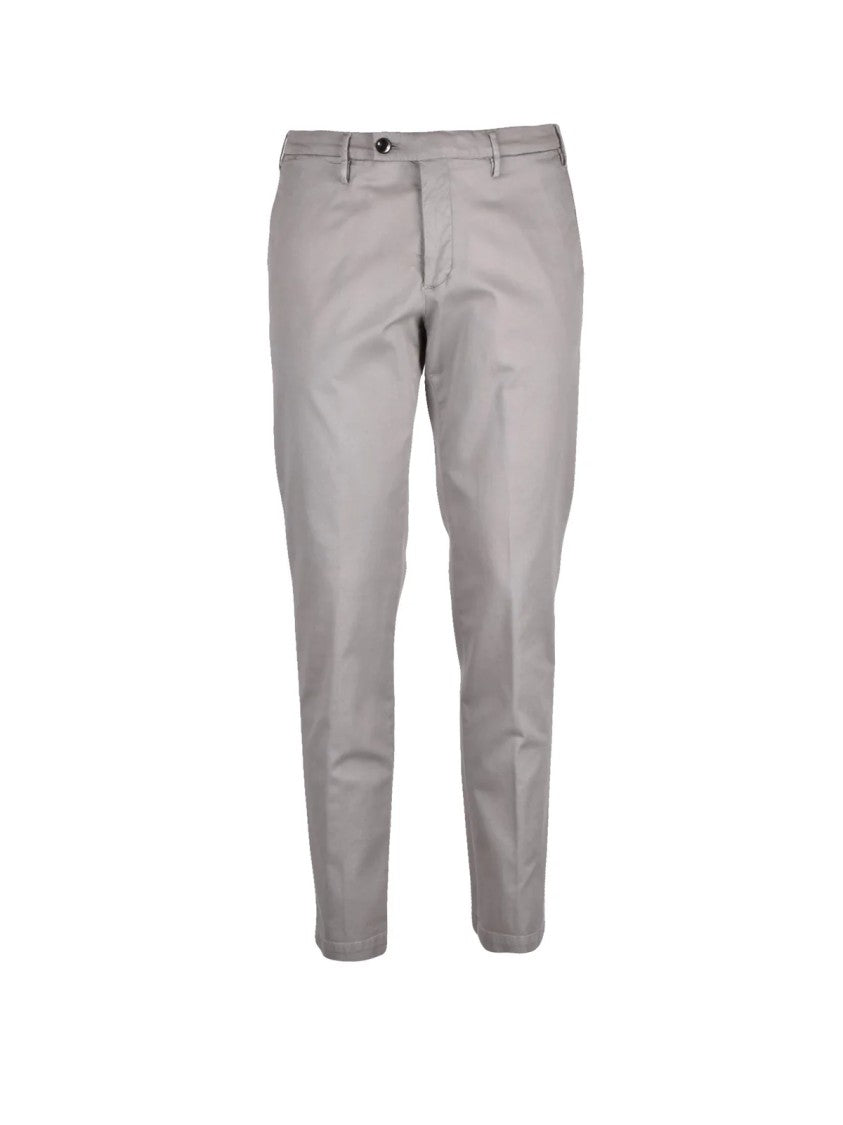 Michael Coal Grey Cotton-Blend Stretch Pants