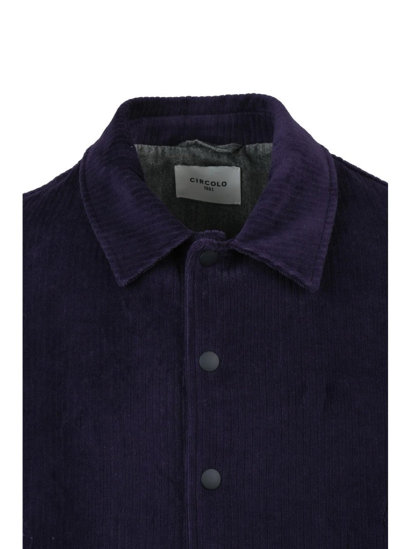Circolo 1901 Purple Cotton-Blend Varsity Coat