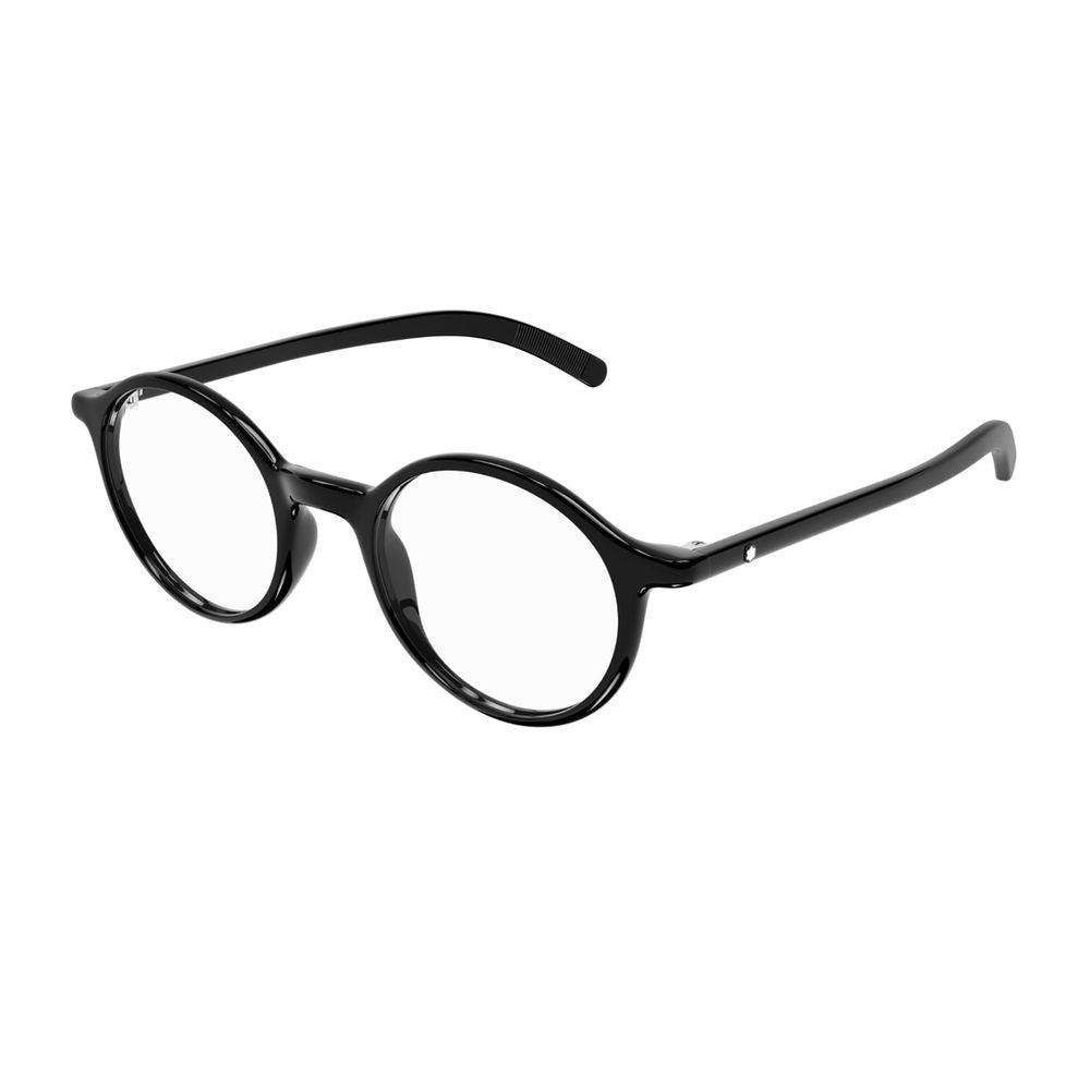 Montblanc Mb0350o Linea Snowcap Round Frame Black Acetate Sunglasses