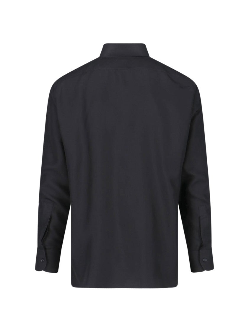 Tom Ford Black Classic Collar Silk Blend Shirt