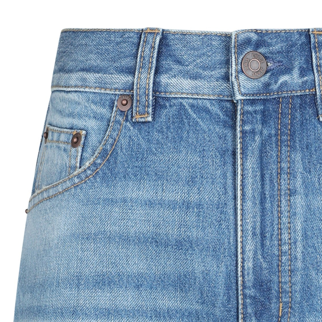 Chloé High-Waisted Wide-Leg Blue Jeans