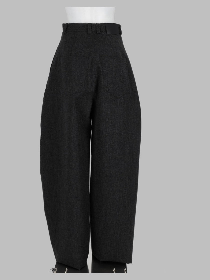 Balenciaga Grey Structured High-Waist Wool Wide-Leg Pants