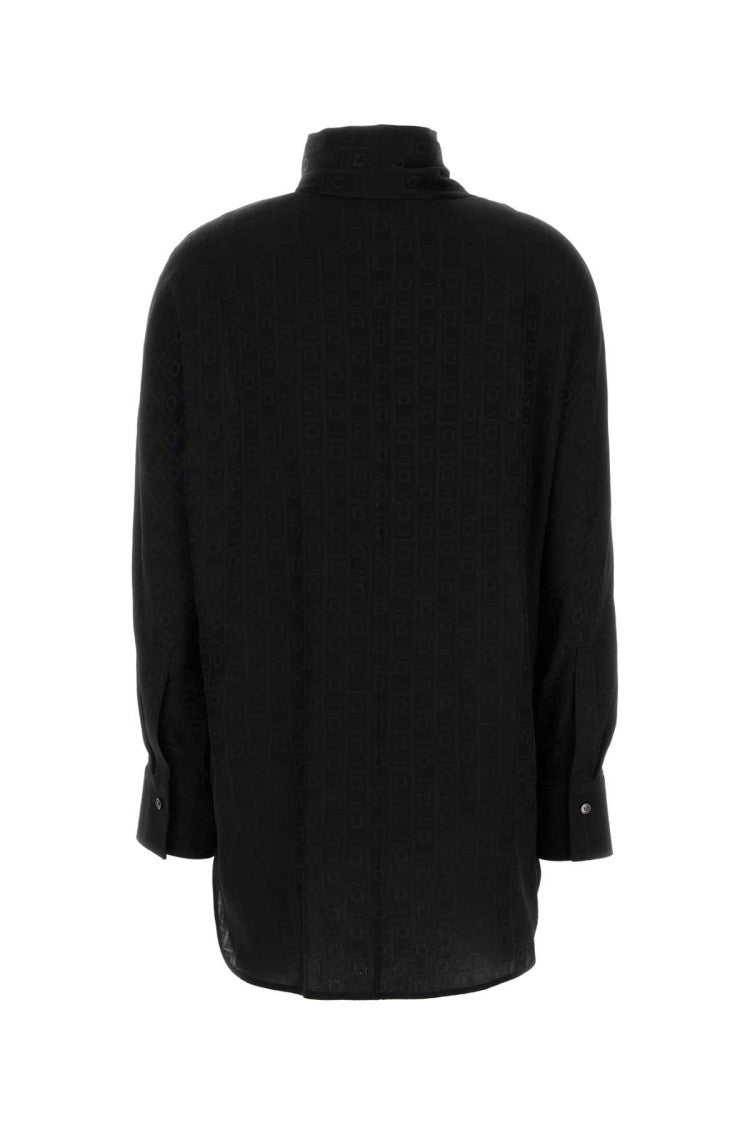 Salvatore Ferragamo Black Silk Shirt