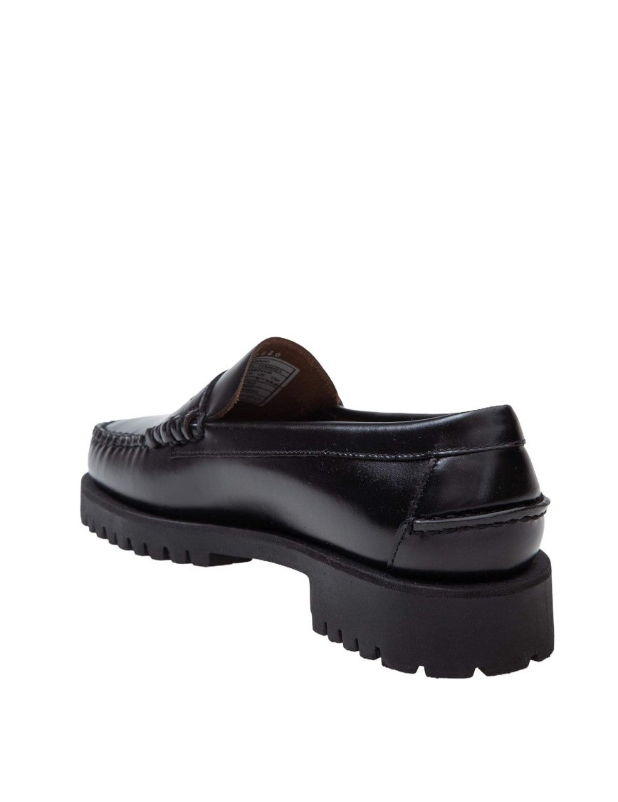 Sebago Dan Lug Loafers In Black Leather