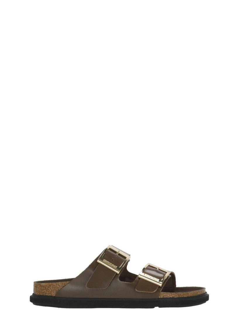 Birkenstock Brown Arizona Droplet Buckle Slippers