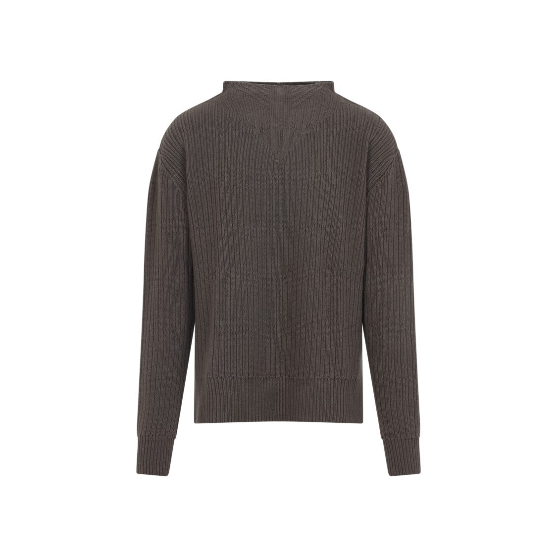 Rick Owens Ribbed High Neck Sweater With Contemporary Aesthetic