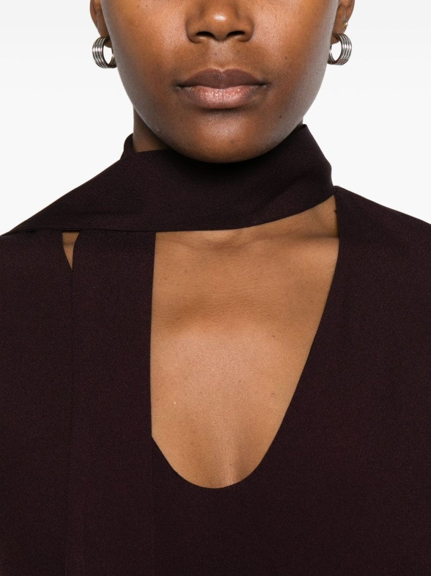 Raquel Diniz Bordeaux-Enhanced Blouse With Versatile Nektie Detail