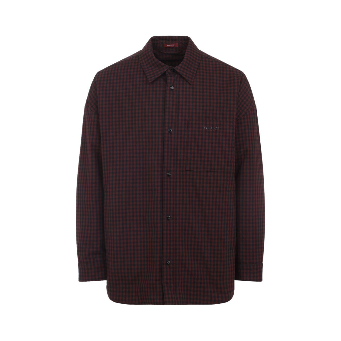 Gucci Burgundy Tailored Jacket With Subtle Checkered Pattern