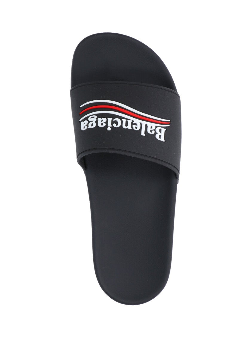 Balenciaga Black Sandals With Secure Strap Design