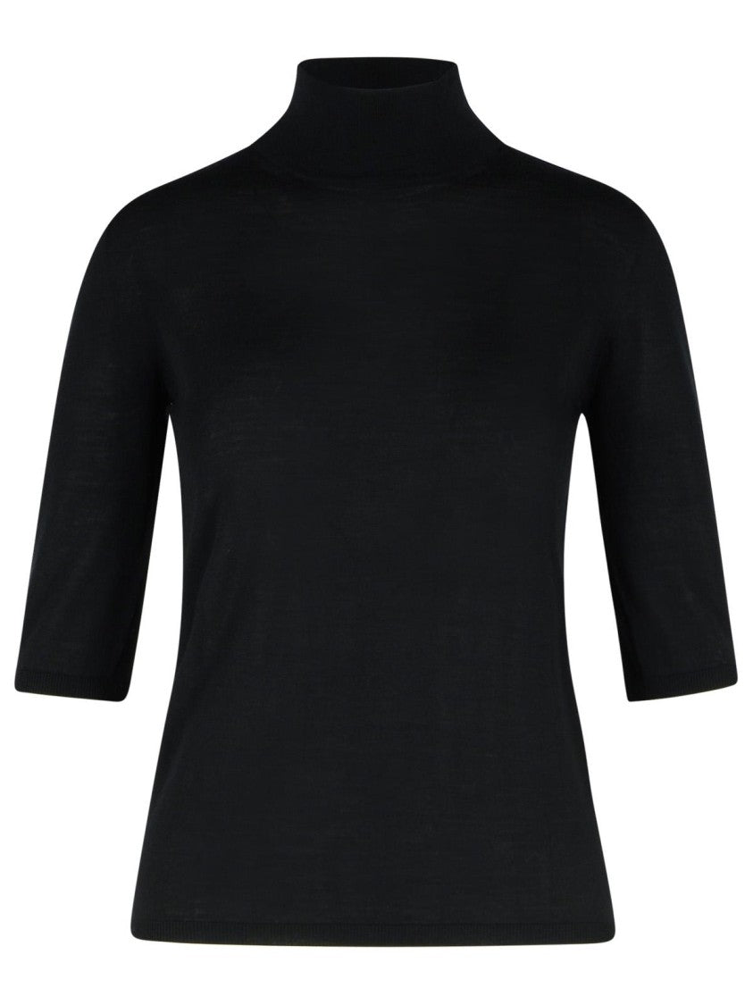 Max Mara Cecina' Beige Virgin Wool Turtleneck Sweater