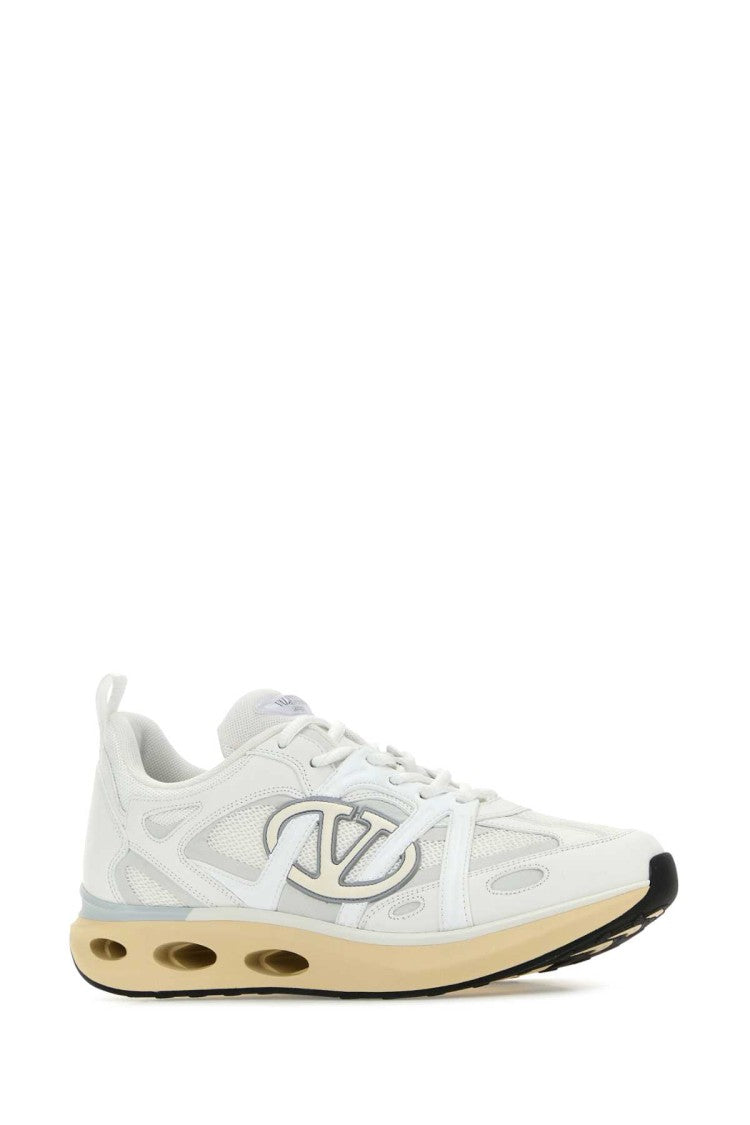 Valentino Garavani White Leather And Fabric Vlogo Easyjog Sneakers