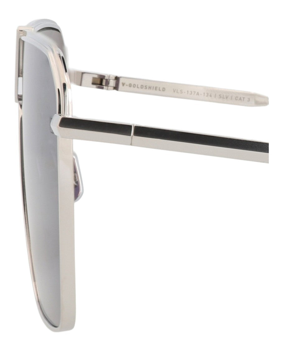 Valentino Aviator-Frame Metal Sunglasses With Unique Geometric Design