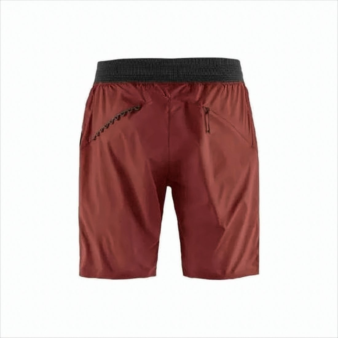 Klattermusen Reddish-Brown Active Shorts With Black Elastic Waistband