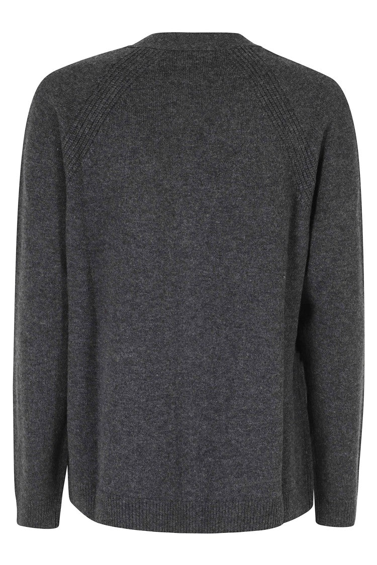 Seventy Relaxed Fit Wool Cardigan With V-Neck And Ribbed Trim