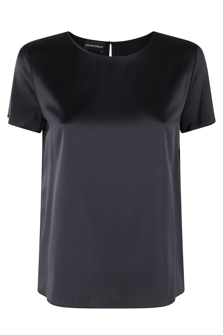 Emporio Armani Satin Finish Navy Top