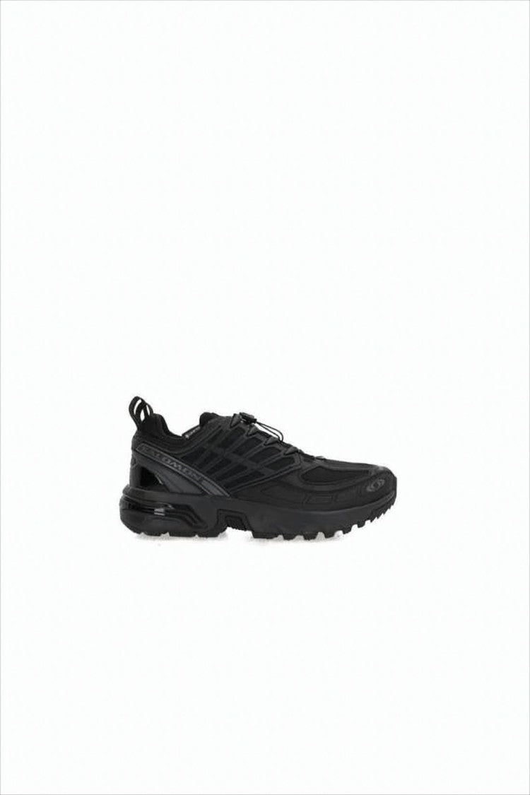Salomon All-Black Sporty Sneakers With Breathable Mesh Panels