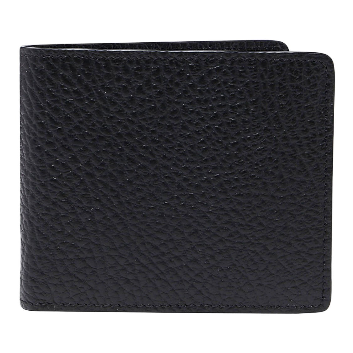 Maison Margiela Textured Black Leather Bifold Wallet With Minimalist Design