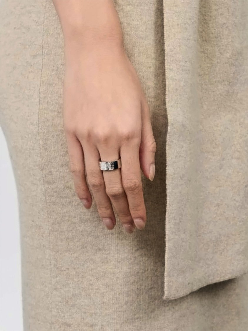 Mm6 By Maison Margiela Polished Brass Ring With Engraved Number Detail