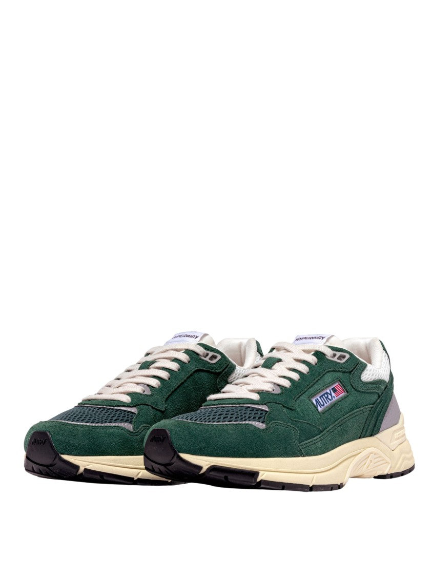 Autry Green Mesh Suede Sneakers