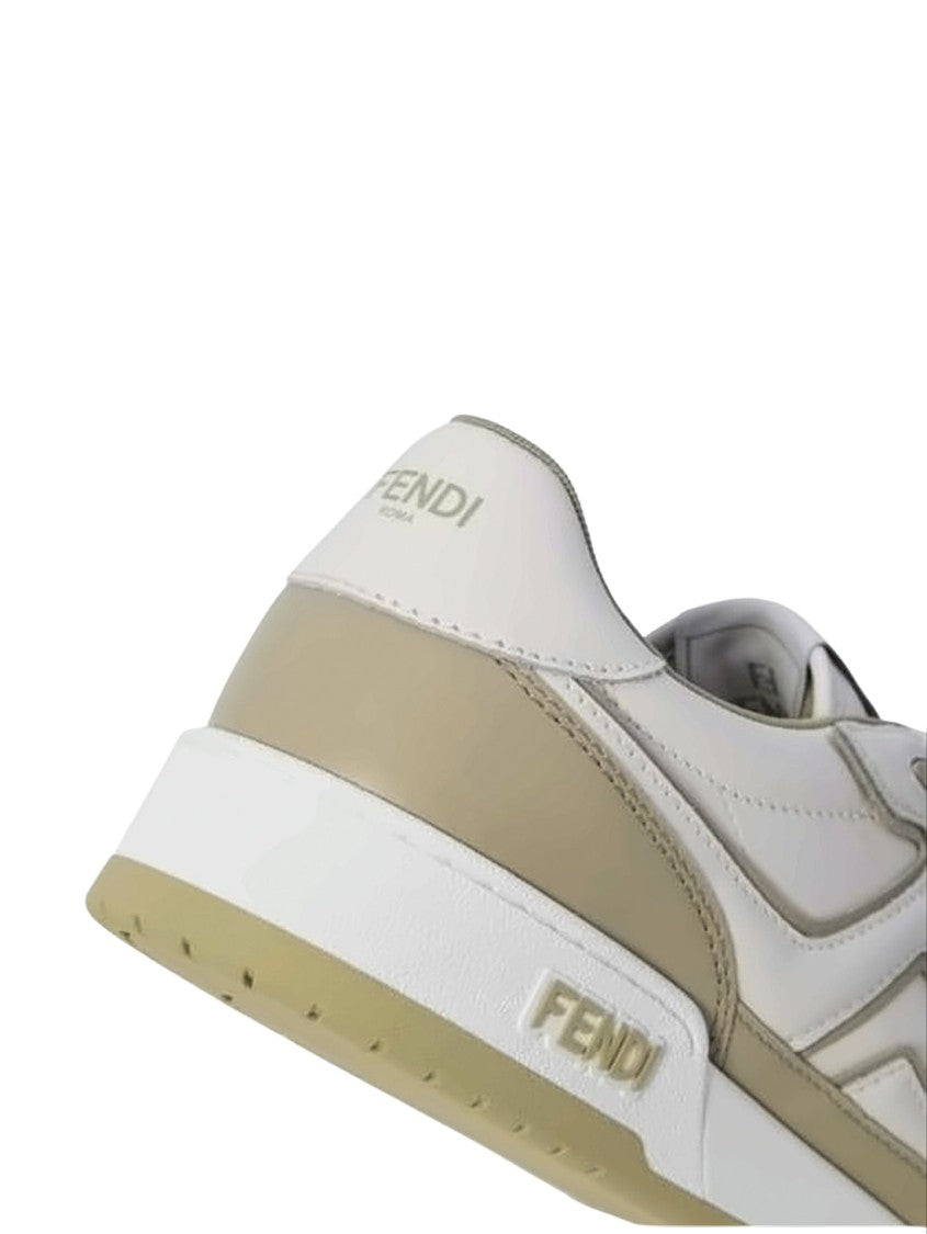 Fendi Low-Top Calf Leather Sneakers With Distinctive Logo