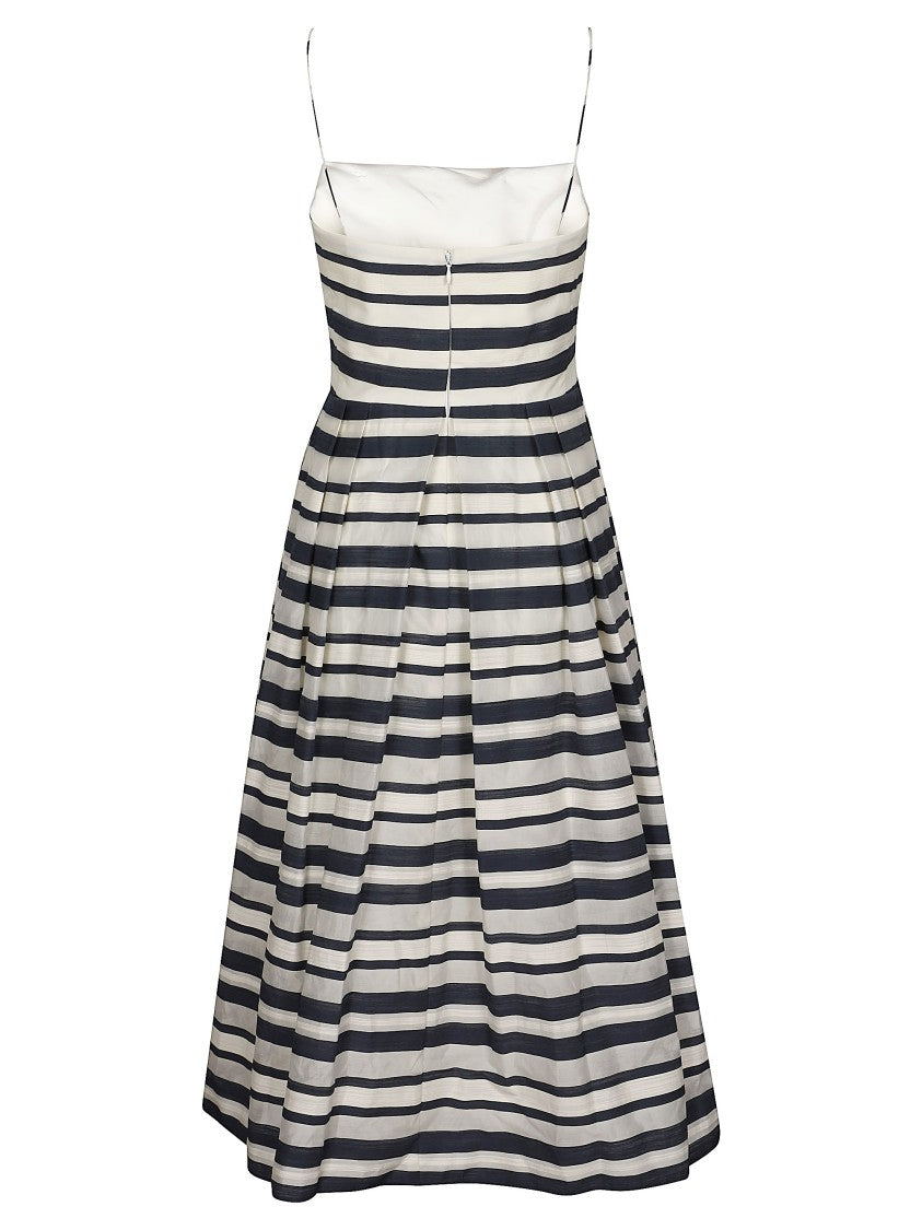 Lauren Ralph Lauren Strapless Striped Flared Cocktail Dress