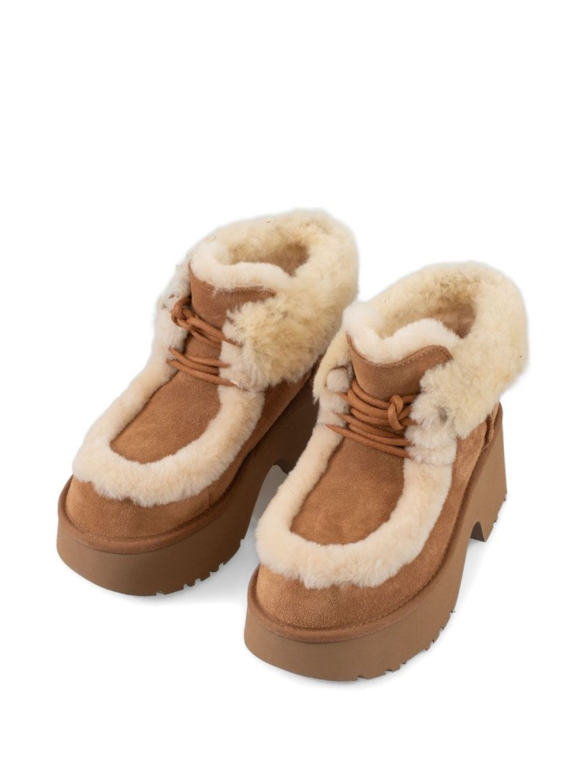 Ugg Platform Suede Shoes With Shearling Lining
