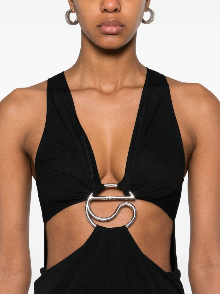 Coperni Black V-Neck Sleeveless Fitted Dress