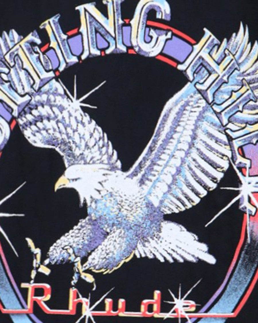 Rhude Notting Hill Eagle Vintage Black Long Sleeve T-Shirt