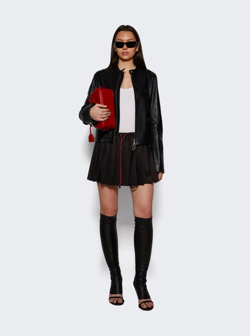 Courrèges City Zipped Biker Jacket Black