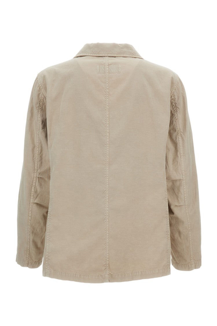 Fay Unlined Utility Jacket In Garment-Dyed Cotton And Linen Gabardine