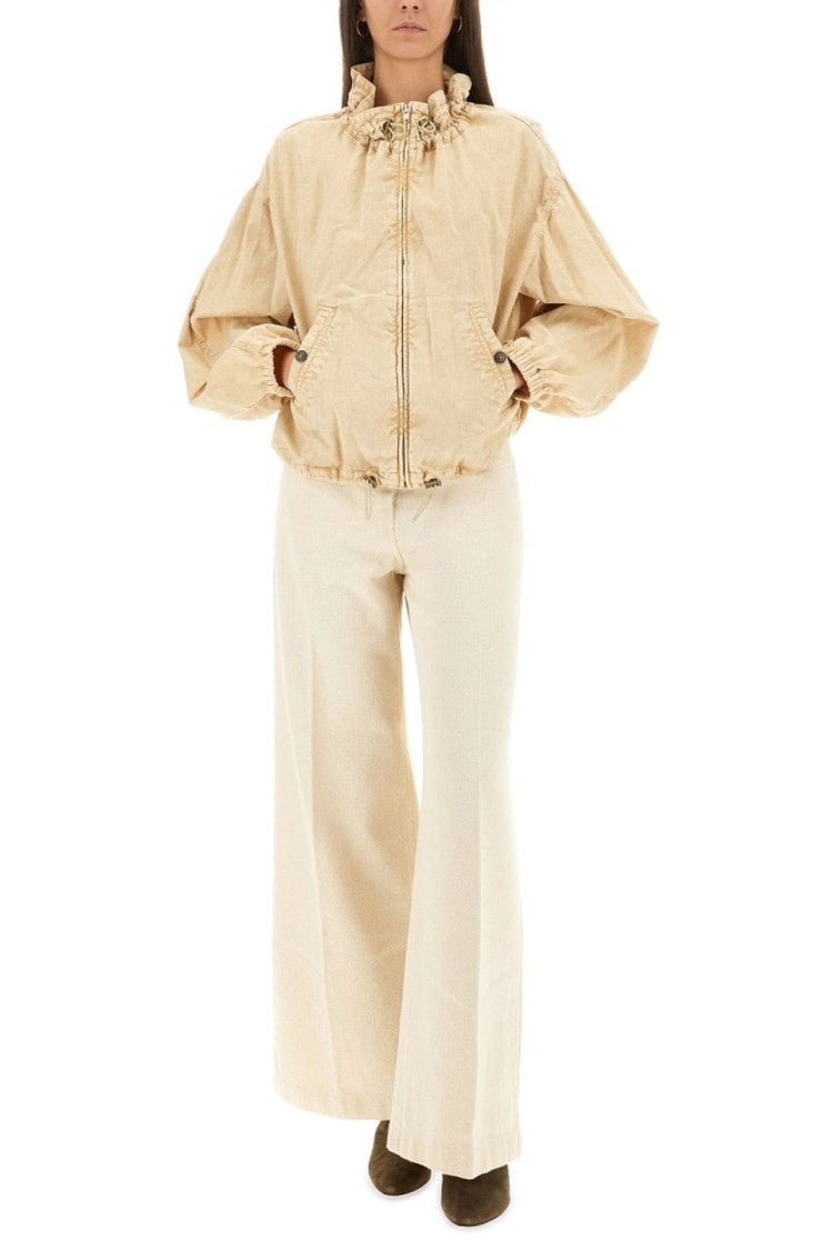 Isabel Marant Cropped Jacket With Gathered Collar