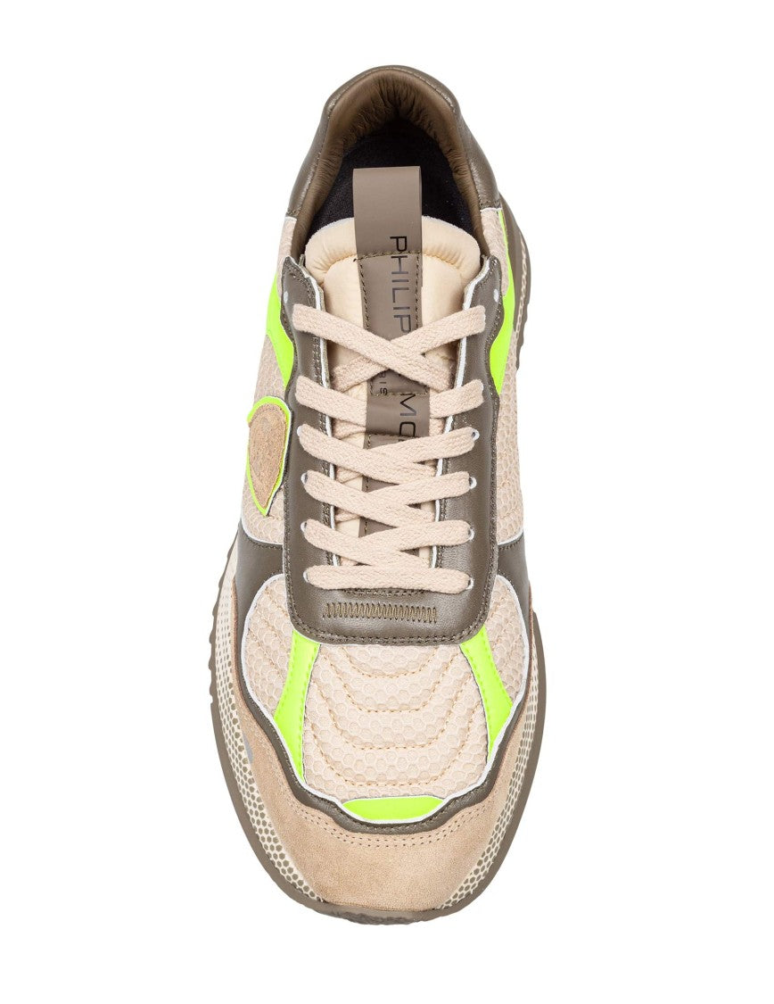 Philippe Model Military Green/Yellow Leather Olympique Sneakers