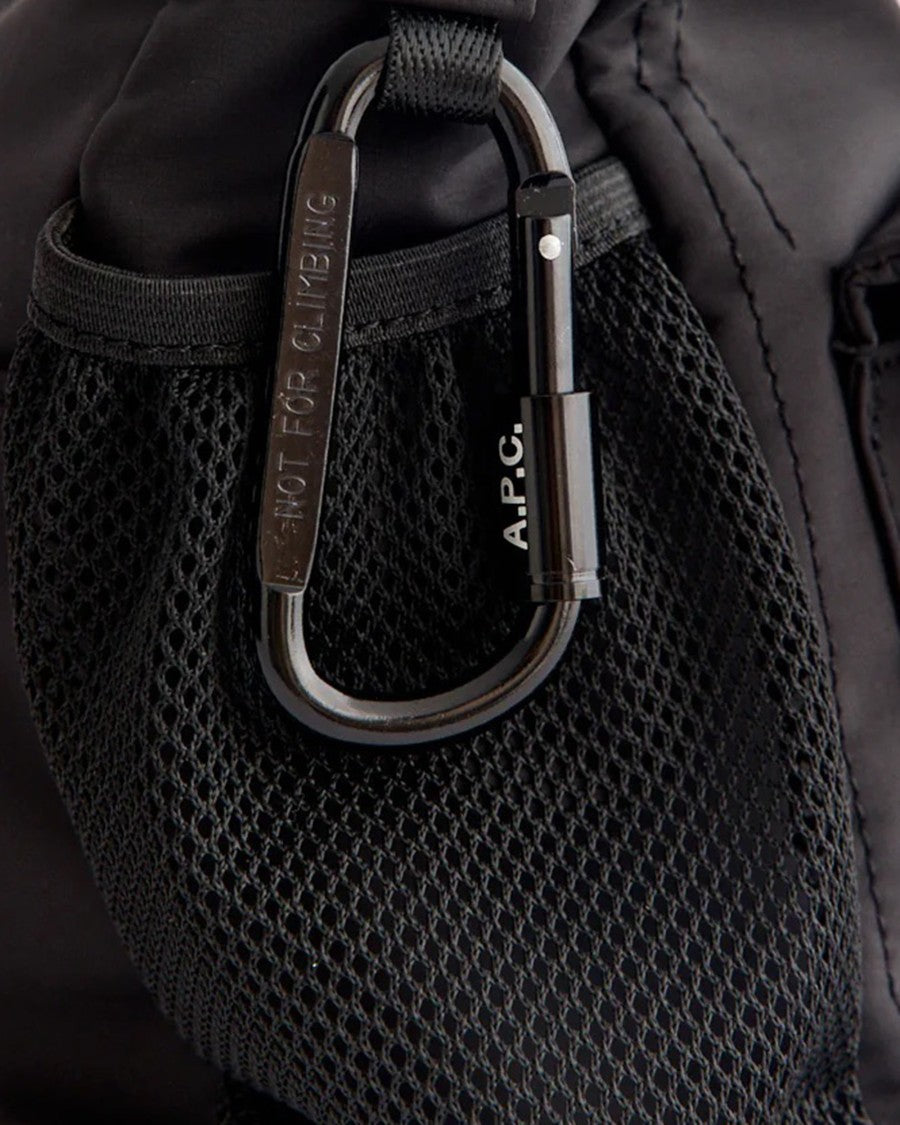 A.P.C. Rectangular Black Nylon Borsa Trek With Technical Details